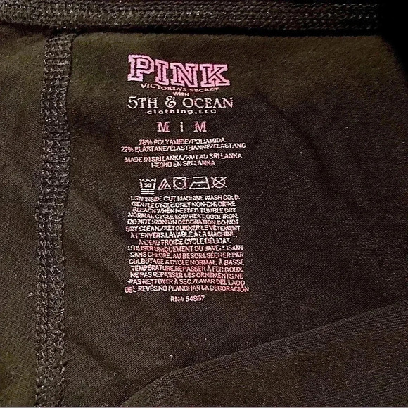 Rare Victoria Secret Pink "Butler" Navy Sweatshirt and Black Leggings Sz. M - Picture 8 of 8